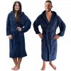 Halat de baie unisex Homelevel, L, Albastru, Poliester, 55291.112.3