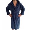 Halat de baie unisex Homelevel, XL, Albastru, Poliester, 55291.112.4