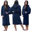 Halat de baie unisex Homelevel, XL, Albastru, Poliester, 55291.112.4