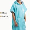 Poncho de baie unisex Homelevel, Universal, Turcoaz, Bumbac / Poliester, 54900.71