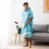 Poncho de baie unisex Homelevel, Universal, Turcoaz, Bumbac / Poliester, 54900.71