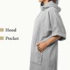 Poncho de baie unisex Homelevel, S-M, Gri, Bumbac organic, 54881.25.19