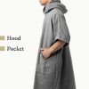 Poncho de baie unisex Homelevel, L-XL, Gri, Bumbac organic, 54881.19.20