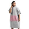 Poncho de baie unisex Homelevel, L-XL, Gri / Roz, Bumbac organic, 54881.20.20