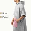 Poncho de baie unisex Homelevel, L-XL, Gri / Roz, Bumbac organic, 54881.20.20