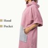 Poncho de baie unisex Homelevel, S-M, Roz / Gri, Bumbac organic, 54881.10.19