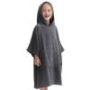 Poncho de baie pentru copii Homelevel, 6-9 ani, Gri, Bumbac organic, 54880.19.42