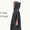 Poncho de baie pentru copii Homelevel, 6-9 ani, Gri, Bumbac organic, 54880.19.42