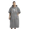 Poncho de baie cu broderie Homelevel, L-XL, Gri, Bumbac organic, 54979.20