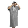 Poncho de baie cu broderie Homelevel, L-XL, Gri, Bumbac organic, 54979.20