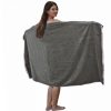 Prosop de sauna unisex Homelevel, 100 x 180 cm, Gri, Bumbac organic, 54991.22