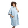 Poncho de baie unisex Homelevel, S-M, Albastru, Bumbac organic, 54881.23.19