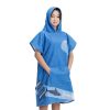 Poncho de baie pentru copii Homelevel, 8-13 ani, Albastru, Bumbac organic, 54934.04