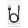 Cablu de incarcare USB pentru Pebble 2SE/2+/Time, Kwmobile, Negru, Plastic, 38723.01