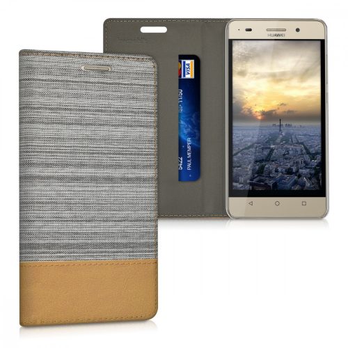 Husa pentru Huawei Honor 4C, Textil, Gri, 35841.03