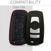 Husa Cheie Auto pentru BMW - 3 Butoane - Keyless Go, Piele ecologica, Negru, 43955.01