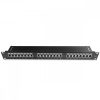 Patch Panel Cat6 cu 24 porturi RJ45 si bara de gestionare a cablurilor, Kwmobile, Negru, Metal, 44493.01