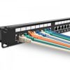 Patch Panel Cat6 cu 24 porturi RJ45 si bara de gestionare a cablurilor, Kwmobile, Negru, Metal, 44493.01