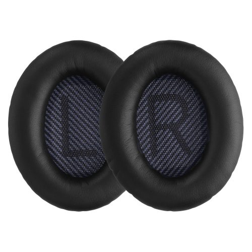 Set 2 Perne de urechi pentru casti Bose Quietcomfort 35/QuietComfort QC35 wireless II, Kwmobile, Negru, Piele ecologica, 44519.01