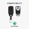 Husa Cheie Auto pentru Audi - 3 Butoane - Keyless Go, Piele ecologica, Negru, 44711.01