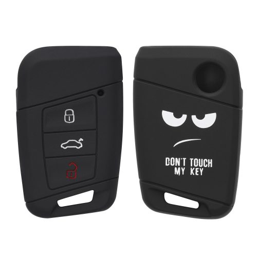 Husa Cheie Auto pentru VW - 3 Butoane - Keyless Go, Silicon, Negru, 44706.01