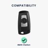 Husa Cheie Auto pentru BMW - 3 Butoane - Keyless Go, Silicon, Verde, 41730.09