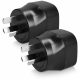 Set 2 Adaptoare de calatorie tip I pentru Australia, Kwmobile, Negru, Plastic, 45145.01