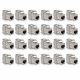 Set 24 Mufe CAT6A de 10 Gbit pentru cabluri Ethernet RJ45, Kwmobile, Argintiu, Metal, 45358.24