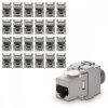 Set 24 Mufe CAT6A de 10 Gbit pentru cabluri Ethernet RJ45, Kwmobile, Argintiu, Metal, 45358.24