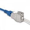 Set 24 Mufe CAT6A de 10 Gbit pentru cabluri Ethernet RJ45, Kwmobile, Argintiu, Metal, 45358.24