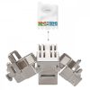 Set 24 Mufe CAT6A de 10 Gbit pentru cabluri Ethernet RJ45, Kwmobile, Argintiu, Metal, 45358.24