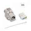 Set 24 Mufe CAT6A de 10 Gbit pentru cabluri Ethernet RJ45, Kwmobile, Argintiu, Metal, 45358.24