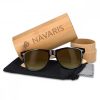 Ochelari de soare unisex Navaris, UV400, Bambus, Maro, 40731.05.05