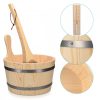 Kit pentru sauna uscata din lemn de pin Navaris, Galeata 5 l, Clepsidra, Lingura, 45467.2.24