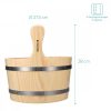 Kit pentru sauna uscata din lemn de pin Navaris, Galeata 5 l, Clepsidra, Lingura, 45467.2.24