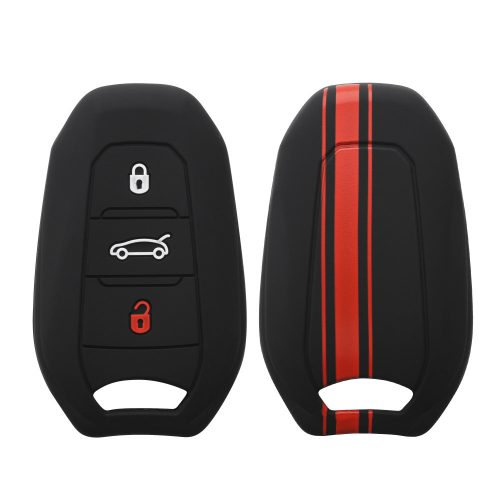 Husa Cheie Auto pentru Peugeot / Citroen - 3 Butoane - Keyless Go, Silicon, Negru, 45654.01