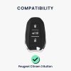 Husa Cheie Auto pentru Peugeot / Citroen - 3 Butoane - Keyless Go, Silicon, Negru, 45654.01