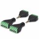 Set 4 Adaptoare audio/video cu 4 poli de 3,5 mm, Kwmobile, Negru/Verde, Metal, 45685.03