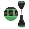 Set 4 Adaptoare audio/video cu 4 poli de 3,5 mm, Kwmobile, Negru/Verde, Metal, 45685.03