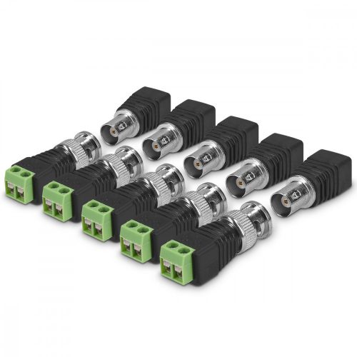 Set 10 Adaptoare conector BNC cu 5 x mascul 5 x femela, Kwmobile, Multicolor, Metal, 45685.01