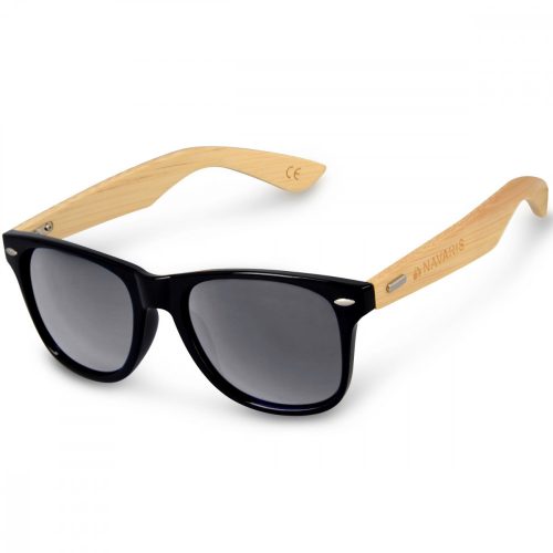 Ochelari de soare unisex Navaris, UV400, Bambus, Gri, 40731.01.47