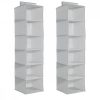 Set 2 Organizator imbracaminte suspendat, 6 rafturi, 30 x 30 x 126 cm, 46267.22