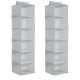 Set 2 Organizator imbracaminte suspendat, 6 rafturi, 30 x 30 x 126 cm, 46267.22