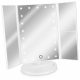 Oglinda Cosmetica cu 3 fete, Iluminare LED, marire 3x, pliabila, 43457.48