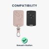 Husa Cheie Auto pentru Renault / Dacia - 4 Butoane - Keyless Go, Piele ecologica, Rose Gold, 45656.81