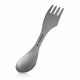 Spork 3-in-1 din titan pentru camping Navaris, Furculita, Lingura, Cutit, 46937.01