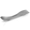 Spork 3-in-1 din titan pentru camping Navaris, Furculita, Lingura, Cutit, 46937.01