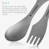 Spork 3-in-1 din titan pentru camping Navaris, Furculita, Lingura, Cutit, 46937.01