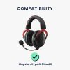 Set 2 Perne de urechi pentru casti Kingston HyperX Cloud II Gaming, Kwmobile, Negru, Piele ecologica, 47635.01