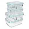 Set de 4 caserole de depozitare a alimentelor din sticla, 1000ml, 600ml, 47684.04.01